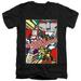 Transformers Comic Poster S/S Adult V-Neck T-Shirt 30/1 T-Shirt Black