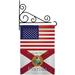 US Florida Garden Flag - Set Wall Holder Regional States United State American Country Particular Area - House Decoration Banner Small Yard Gift Double-Sided Made In USA 13 X 18.5