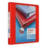 Staples Heavy Duty 1 3-Ring View Binder Red (24669) 82694