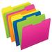 Twisted Glow File Folders Letter Size Assorted Colors 1/3 Cut Pack of 12