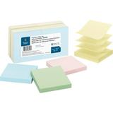 Business Source Reposition Pop-up Adhesive Notes - 3 x 3 - Square - Assorted Pastel - Removable Repositionable Solvent-free Adhesive - 12 / Pack | Bundle of 5