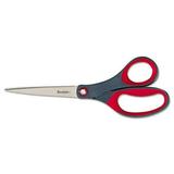 Precision Scissors 8 Long 3.13 Cut Length Gray/red Straight Handle | Bundle of 2 Each