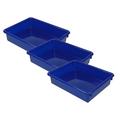 Romanoff Products Romanoff Stowaway Plastic 3 Letter Tray (No Lid) Blue Pack of 3 (ROM15104-3)