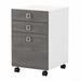 Bush Business Furniture Echo 3 Drawer Mobile File Cabinet Pure White/Modern Gray (KI60501-03)