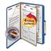 Smead-1PK Four-Section Pressboard Top Tab Classification Folders with SafeSHIELD Fasteners 1 Divider Legal Size Dark Blue 10/Box