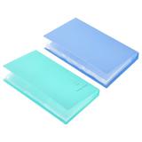 Uxcell Plastic Business Card Holder Photocard Binder Book 240 Pockets Beige/Green Purple/Blue 2 Pack