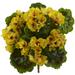 Nearly Natural Yellow Geranium Artificial Flower Bush UV Resistant Set of 4