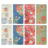 NUOLUX 8pcs Flower Bird Pattern Cover Scrapbook Vintage Notepad Writing Notebook