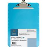 Business Source Spring Clip Plastic Clipboard - 8 1/2 x 11 - Spring Clip - Plastic - Blue - 1 Each | Bundle of 10 Each