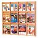 Wooden Mallet Divulge 12 Magazine and 24 Brochure Wall Display with Brochure Inserts in Light Oak