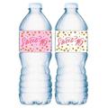 20 Pink Sweet 16 Water Bottle Labels; 16th Birthday Set of 20 Waterproof Water Bottle Wrappers; Pink and White.