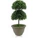 1.5 Feet Artificial Topiary Plant Balls Faux Greenery Potted Bonsai Decoration