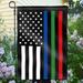 Thin Blue Green and Red Line American US Flag Garden Flag Vertical Double Sided Patriotic USA Honoring Police Military and Fire Officers Flag Yard Outdoor Decoration 12.5 x 18 Inches