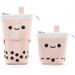 Pencil Case Telescopic Holder Stationery Case Cute Standing Pen Holder Pop Up Cosmetics Bag with Smile Face Dot Great for Girls