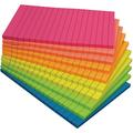 Lined Sticky Notes 4 x 6 10 Pack 500 Sheets (50/Pad) Self Stick Notes with Lines 6 Bright Assorted Colors by Better Office Products Post Memos Strong Adhesive 10 Pads