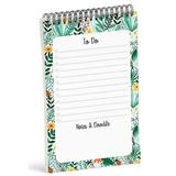 Inkdotpot To Do List Notepad 6 X 9 Paper Stationery Floral Spiral Notepad Daily Checklist- Motivational Organizer Planner List Pad- Notepad Tear Off (50 Sheets)