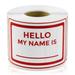 OfficeSmartLabels 3 x 2 Hello My Name is Labels for Name Tags Badges Visitor Badge (Red 300 Labels per Roll 4 Rolls)