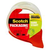 Sure Start Packaging Tape With Dispenser 3 Core 1.88 X 38.2 Yds Clear | Bundle of 5 Rolls