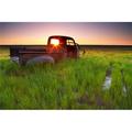 Old Abandoned Pick-Up Truck Sitting in A Field At Sunset Southwestern Saskatchewan Poster Print 34 x 22 - Large
