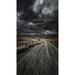 A country road in field with stormy sky above Tuscany Italy Poster Print (21 x 37)