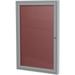 Ghent 36 x36 1-Door Silver Aluminum Frame Fabric Letterboard - Red