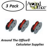 CASIO Model JR-210 Compatible CAlculator RS-6BR Twin Spool Black & Red Ribbon by Around The Office