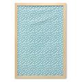 Turquoise Wall Art with Frame Retro Vintage 60s 50s Inspired Geometric Polka Dots Romantic Art Print Printed Fabric Poster for Bathroom Living Room 23 x 35 White and Pale Blue by Ambesonne