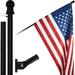 G128 - 6 Feet Tangle Free Spinning Flagpole (Black) American Flag Pole Sleeve Embroidered 3x5 ft American Flag Pole Sleeve (Flag Included) Aluminum Flag Pole