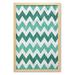 Modern Wall Art with Frame Pastel Chevrons Peru Zigzag Lines in Green Toned Geometric Contemporary Printed Fabric Poster for Bathroom Living Room 23 x 35 Mint Green Dark Green by Ambesonne