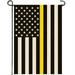 Mogarden Thin Yellow Line Garden Flag Double Sided 12.5 x 18 Inch Support American 911 Dispatchers Premium Burlap USA Thin Gold Line Yard Flag