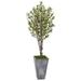 Nearly Natural 6ft. Olive Artificial Tree in Stone Planter