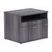 Lorell Relevance Series Charcoal Laminate Office Furniture Credenza - 2-Drawer 29.5 x 22 x 23.1 - 2 x File Drawer(s) - 1 Shelve(s) - Finish: Silver Pull Charcoal Laminate File Paper