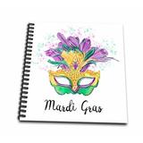 3dRose Mardi Gras New Orleans Confetti Party Celebration - Memory Book 12 by 12-inch