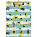 ZHANZZK Bee Flowers Stripe Clipboard Hardboard Wood Nursing Clip Board and Pull for Standard A4 Letter 13x9 inches