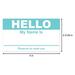 OfficeSmartLabels 4 x 2-5/16 Hello My Name is Labels Name Tag (Turquoise 100 Labels per Roll)