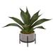 Nearly Natural 14 in. Agave Succulent in Decorative Planter