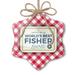 Christmas Ornament Worlds Best Fisher Certificate Award Red plaid Neonblond