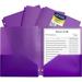 C-Line Two-Pocket Heavyweight Poly Portfolio Folder with Three-Hole Punch Purple Pack of 25