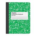 Staples Composition Notebook 9.75 x 7.5 Wide Ruled 100 Sh. Green 639654