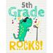 5th Grade Rocks!: Funny Back To School notebook Gift For Girls and Boys 109 College Ruled Line Paper Cute School Notebook School Composition Notebooks Dinosaur cover (Paperback)