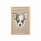 Animal Wall Art with Frame Puppy Portrait Little Furry Friend Dog Pet Graphic Art Printed Fabric Poster for Bathroom Living Room 23 x 35 Pale Caramel Warm Taupe by Ambesonne