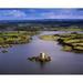 Cloughoughter Castle Co Cavan Ireland - Aerial View of Lough Oughter & 13th Century Castle Built On The Possible Site 1 Poster Print by The Irish Image Collection 17 x 13