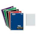 Coil-Lock Wirebound Notebooks 3-Hole Punched 1 Subject Wide/legal Rule Randomly Assorted Covers 10.5 X 8 70 Sheets | Bundle of 5 Each