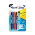 Paper Mate Profile Mech Mechanical Pencil Set 0.7mm #2 Pencil Lead Great for Home School Office Use Assorted Barrel Colors 4 Pencils 1 Lead Refill Set 5 Erasers