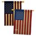 Breeze Decor BD-CY-HP-108029-IP-BOAA-D-US13-BD 28 x 40 in. World Nationality Impressions Decorative Vertical Double Sided USA Vintage Applique House Flags - Pack of 2
