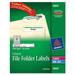 Permanent File Folder Labels Trueblock Inkjet/laser Green Border 1500/box