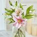 Vnanda 3Stems Artificial Flowers Tiger Lily Real Touch Fake Flowers for Wedding Home Party Garden Shop Office Decoration Plastic Lily