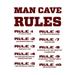 Man Cave Rules Vinyl Graphic - Small - Dark Red