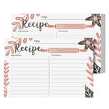 50 Blank Kitchen Recipe Cards Pink Baker â€“ Double Sided Print Thick Sturdy 100lb Cardstock â€“ Organize Your Cooking Weddings Baby and Bridal Showers Birthdays Graduations Mother s Day â€“ 4 x 6