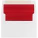 JAM A7 Foil Lined Invitation Envelopes 5 1/4 x 7 1/4 White with Red Foil 50/Pack